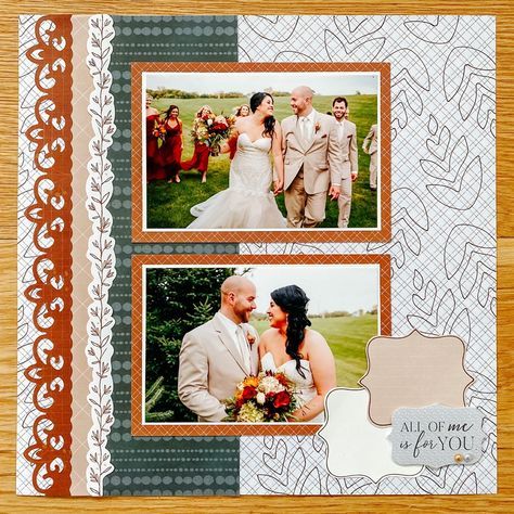 Fall Wedding Scrapbook Pages, Brother Scrapbook Layouts, Creative Memories Wedding Layouts, Wedding Layouts Scrapbooking, Scrapbook Wedding Layouts, Wedding Scrapbook Layouts, Relationship Scrapbook, Wedding Scrapbook Ideas, Scrapbooking Borders