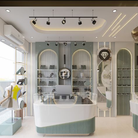 Retail Showroom Design, Optical Interior Design, Cosmetic Interior Design, Cosmetic Shop Design, Beauty Store Design, Modern Store Design, Store Interior Design Ideas, Retail Display Ideas, Cabinet Showroom