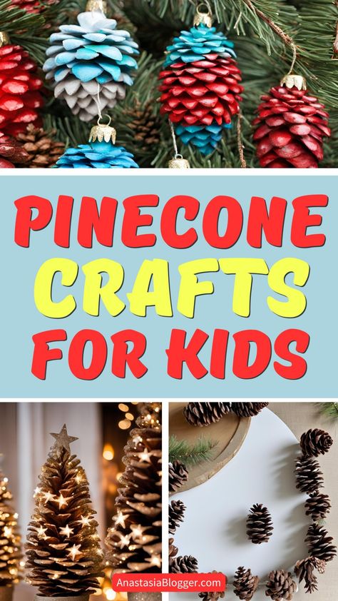 Pinecone Crafts For Kids Projects With Pinecones, Diy Christmas Decorations With Pinecones, Diy Crafts With Pinecones, Pine Cone Ornaments For Kids, Evergreen Crafts, Pine Cone Ornaments Diy, Pinecone Crafts For Kids, Pinecone Ornaments Christmas, Pinecone Christmas Ornaments