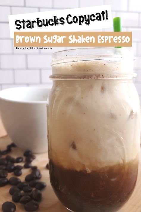 Starbucks Shaken Brown Sugar Espresso, Shaken Oatmilk Espresso, Diy Brown Sugar Shaken Espresso, Brown Sugar Shaken Espresso At Home, Shaken Expresso Ideas Starbucks, Oatmilk Shaken Espresso Starbucks, Starbucks Brown Sugar Shaken Espresso, Frozen Coffee Drinks Recipes, Shaken Espresso Starbucks