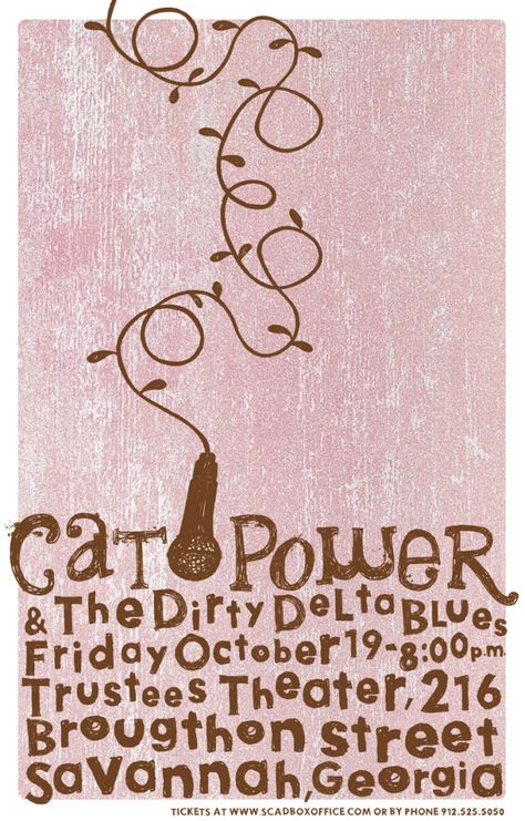 Cat Power Cat Power Poster, Georgia Street, Cat Power, Music Posters, Cool Posters, Book Covers, Savannah Chat, Favorite Things, Graphic Design