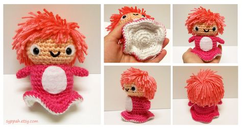 Goldfish Ponyo by syppahscutecreations.deviantart.com on @DeviantArt Ponyo Crochet Free Pattern, Ponyo Crochet, Amigurumi Characters, Stuffed Crochet, Quick Crochet, Miyazaki, Cute Crafts, Crochet Dolls, Amigurumi Doll