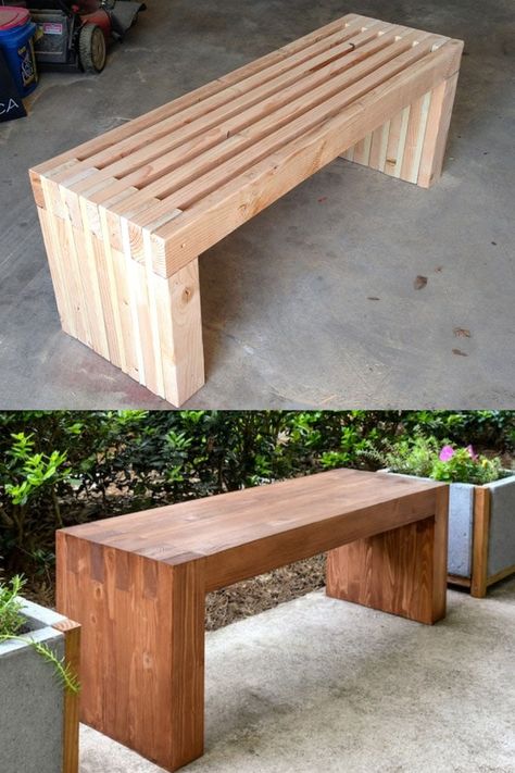 Diy Benches, Diy Bench Seat, Crate Bench, Outdoor Bench Seating, Taman Diy, Wood Bench Outdoor, Diy Wood Bench, Koti Diy, Garden Bench Diy