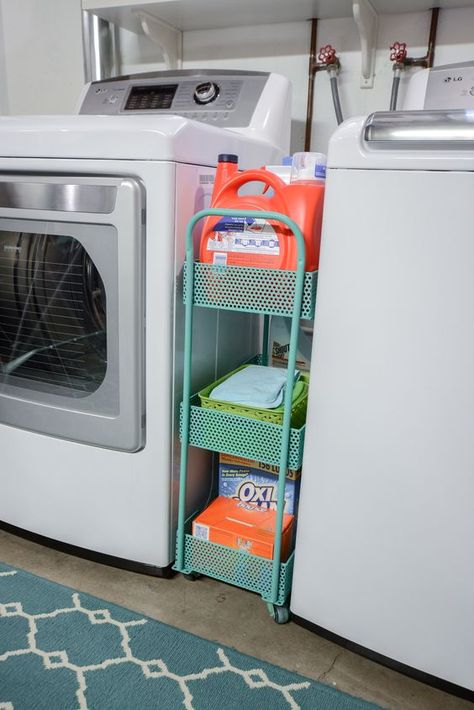 Unfinished Basement Laundry, Diy Lavanderia, Room Storage Diy, Basement Laundry Room, Basement Laundry, Diy Laundry, Small Laundry, Laundry Room Storage, Laundry Mud Room