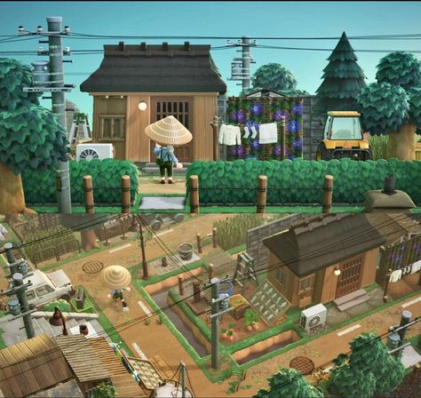 Animal Crossing Japanese Path Design, Acnh Japanese Villagers, Acnh Neighborhoods Layouts Japanese, Acnh Japanese City Ideas, Japanese Rural Village, Acnh Island Entrance Ideas City, Japan Acnh Island, Acnh Japanese House Exterior, Animal Crossing Entrance Ideas Japan