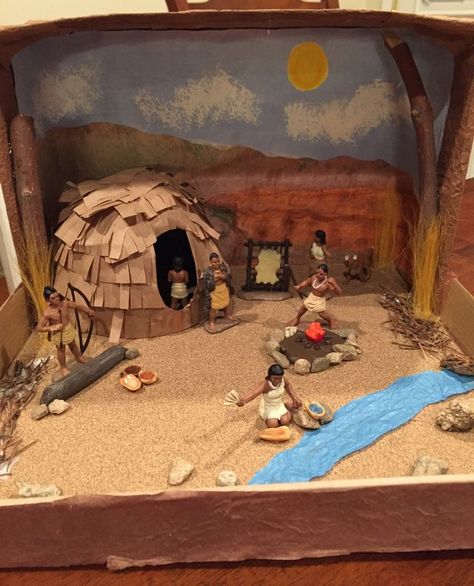 Indian Diorama, Native American Homes, Shoe Box Diorama, Shoebox Project, Indian Project, Diorama Kids, Native American Projects, Native Americans Unit, Habitats Projects