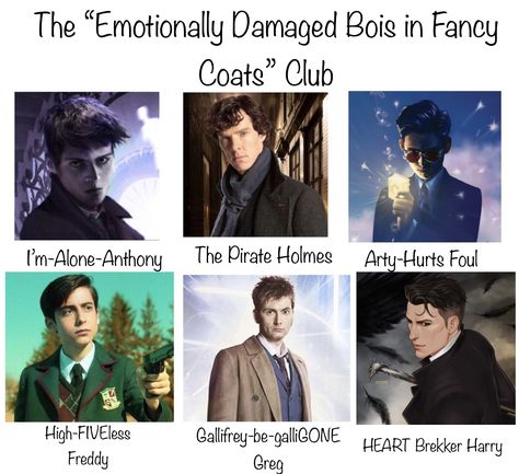 People in this pin: Anthony Lockwood (top left), Sherlock Holmes (top middle), Artemis Fowl (top right), Number Five (bottom right), the Doctor (bottom middle), Kaz Brekker (bottom right) Lockwood And Co Characters, Lockwood And Co Anthony, Lockwood And Co Poster, Sherlock And Co, Anthony Lockwood Fanart, Lockwood & Co, Lockwood And Co Fanart, Anthony Lockwood, Artemis Fowl