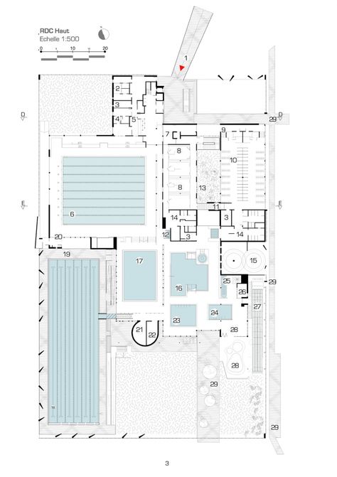 Aquatic Centre Louviers / DRD Architecture Pool Design Plans, Gym Architecture, Swimming Pool Plan, Villa Architecture, Stadium Architecture, Swimming Pool Architecture, Unique Floor Plans, Pool House Plans, Indoor Swimming Pool