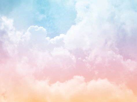 Rainbow Clouds Ombre Removable Wallpaper // Clouds Ombre Peel | Etsy Watercolor Quilt, Backdrop Birthday, Pastel Clouds, Clouds Photography, Pastel Sky, Cloud Wallpaper, Rainbow Cloud, Pink Clouds, Pastel Wallpaper