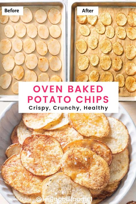 Oven Baked Potato Chips, Oven Baked Potato, Homemade Snacks Recipes, Pasta Bread, Baked Potato Chips, Potato Chip Recipes, Sandwich Lunch, Healthy Homemade Snacks, Bread Sandwich