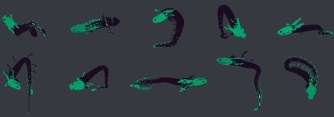 Eel Lizard variants and attributes - Eel Lizard - Official Rain World Wiki Lizard Rain World, Rain World Lizard, Lizard Species, Rain World, Rain Art, Lizards, Art