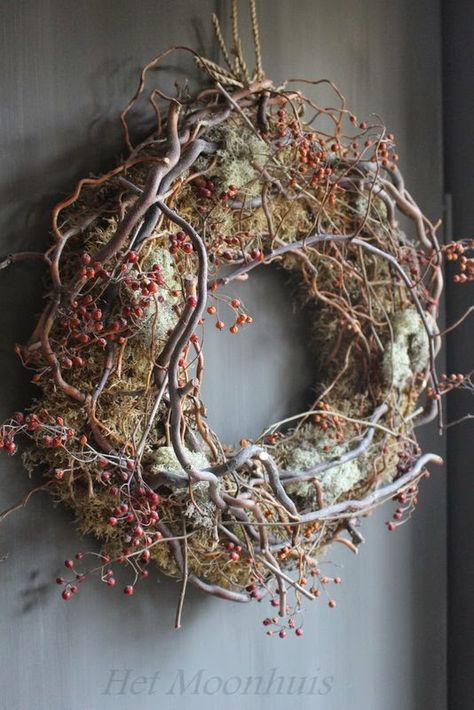 Венок Moon House, Winter Garland, Natural Wreath, Dried Flower Wreaths, Twig Wreath, Wreaths And Garlands, Autumn Wreath, Seasonal Wreaths, Deco Floral