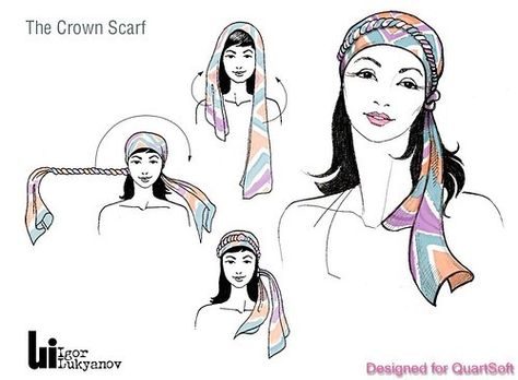 the crown scarf Donne Calve, Wear A Scarf, Hair Wrap Scarf, Hair Scarf Styles, Head Scarves, Head Scarf Styles, How To Wear A Scarf, Hair Wraps, How To Wear Scarves