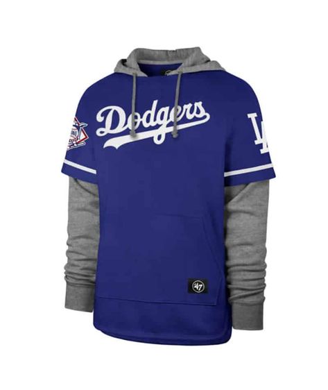 Dodgers Outfit, Detroit Game, 47 Brand, Los Angeles Dodgers, Hooded Pullover, Layered Look, Favorite Team, Team Logo, Women Long Sleeve