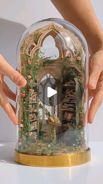 Tamar Cohen Miniatures on Instagram: "When I create a miniature scene or a Diorama, I try to  create a place where I would enjoy spending time at. "The abandoned library" is a place I would enjoy visiting, if I could 😉 The combination of plants and books is one of my favorites. In any scale.  #miniaturescene #dioramaart #dioramacreators #miniatureart #miniatures" Abandoned Library, Plants And Books, Miniature Library, Book Nooks, I Try, Miniature Art, My Favorites, Doll House, Craft Projects