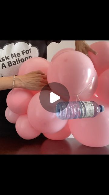 Ask Me For A Balloon on Instagram: "Make a balloon cloud ☁️ with me! This decoration is easy to make. I added balloon clouds with a moon shaped flower wall. I used water bottles as weights for the clouds. Follow me for more tutorials, tips & inspiration. Flower wall from @ubackdropforevent Link & promo code in bio ⭐ ️#balloons #balloonsofinstagram #balloonclouds #balloonartist #partyballoons #balloonlife #balloondecorations #askmeforaballoon #partydecorations #learnballoons #balloon" Hanging Balloon Clouds From Ceiling, Cloud Balloons Diy, Balloons Clouds, Balloon Cloud, Hanging Balloons, Balloon Clouds, Moon Shapes, Party Balloons, The Clouds