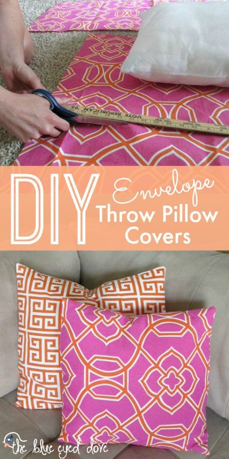 Easy instructions for making your own DIY Envelope Throw Pilllows! | DIY Throw Pillow Covers | Throw Pillows | Make Your Own Throw Pillow Covers | DIY Project | theblueeyeddove.com Throw Pillow Covers Diy, Diy Throws, Cushions Diy, Diy Throw Pillows, Diy Pillow Covers, Diy Envelope, Costura Diy, Sewing Pillows, Creation Couture