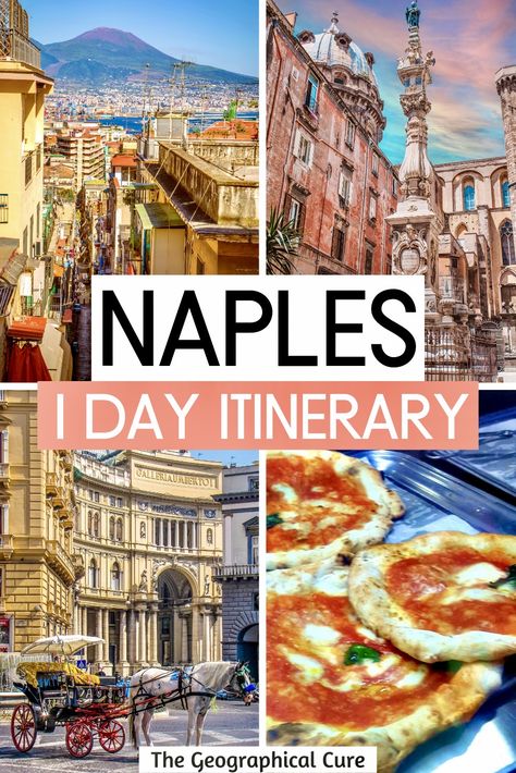 Pinterest pin for one day in Naples itinerary Naples Itinerary, Naples Food, Things To Do In Naples, Italy Trip Planning, Napoli Italy, Things To Do In Italy, Best Of Italy, Italy Itinerary, Mediterranean Cruise