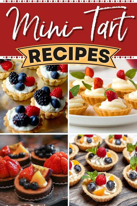 These mini tarts may be small, but they're big on flavor! From fruit tarts to cannoli bites, these bite-sized delights will make your taste buds go wild! Mini Tart Recipes Desserts, Cannoli Bites, Easy Mini Tarts, Dessert Tarts Mini, Fruit Tart Recipe Easy, Mini Tartlets, Mini Tart Recipes, Mini Pie Recipes, Mini Fruit Tarts