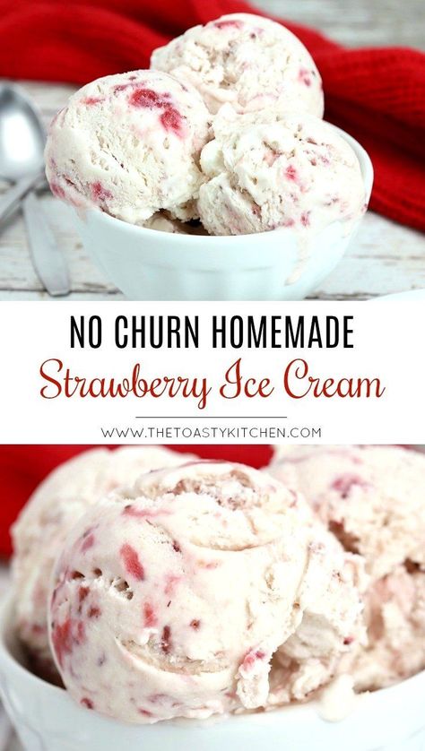 Homemade Strawberry Ice Cream, Easy Ice Cream Recipe, Medicine Tips, Ice Cream Maker Recipes, Easy Ice Cream, Homemade Ice Cream Recipes, Cookie Bar, No Churn Ice Cream, Healthy Food Facts