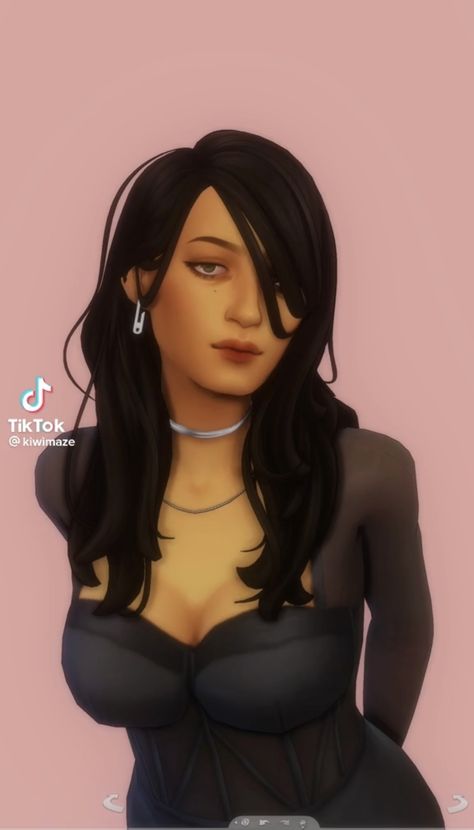 Hooked Nose, Gyaru Hair, Sims 4 Cc Eyes, Droopy Eyes, Hair Covering, Half Shaved Hair, Half Shaved, Sims 4 Characters, Sims 4 Mm