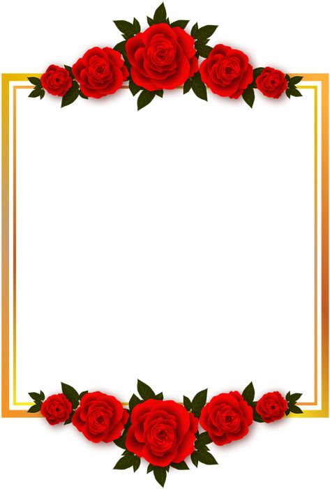 Floral Photo Frame, Rose Flower Photos, Flower Background Design, Flower Frame Png, Flower Picture Frames, Colorful Borders Design, Rose Flower Pictures, Frame Border Design, Flower Drawing Design