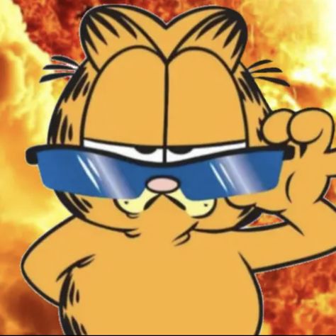 Garfield With Sunglasses, Garfield Sunglasses, Garfield Makeup, Garfield Images, Pookie Wookie, Pfp Ideas, Big Mouth, Orange Cat, Kids Shows