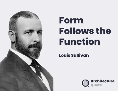 Form Follows the Function, Famous Quote from Famous Architect: Louis Sullivan. In our recent article we Explore Modern Architecture, How it started and what legacy it has left to the world.  #Architecture #modern #modernism #Louissullivan #Architecturequote Form Follows Function Quote, Future Architect Wallpaper Quotes, Quote Architecture, Future Architect Quotes, Quotes About Architecture, Design Philosophy Architecture Quotes, Architect Quotes, Louis Sullivan Architecture, Jorn Utzon