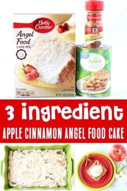 Apple Pie Angel Food Cake, Homemade Baked Desserts Easy, Dump Cake With Angel Food Cake, Apple Angel Dump Cake, Ww Angel Food Cake Recipes, What To Make With Angel Food Cake, Boxed Angel Food Cake Recipes, Angle Food Cake Dessert Ideas, Cake For Diabetics Recipe