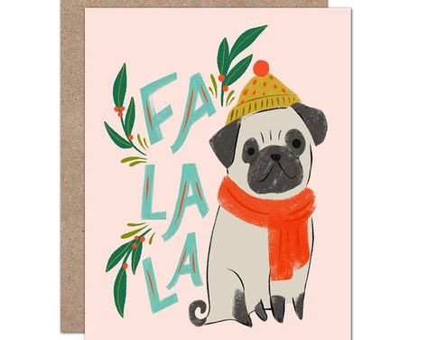 Cards and party supplies | Etsy Christmas Card Dog, Dog Holiday Cards, Pug Illustration, Christmas Card Illustration, Pug Christmas, Dog Christmas Card, Book Illustration Art, Dachshund Love, Pug Lover