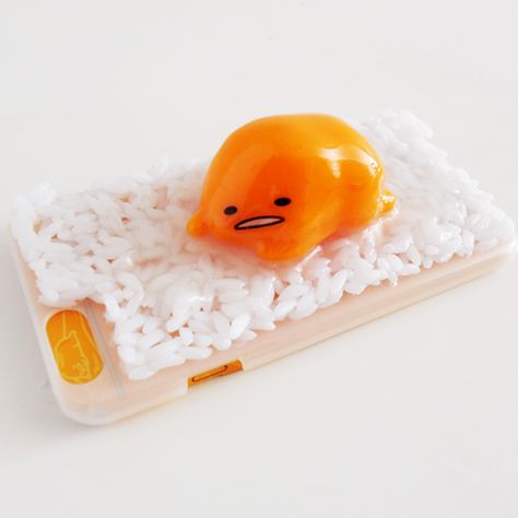 Ok, so it's not a DIY cell phone case- it's a licensed Sanrio product- but it's super awesome anyway!   Gudetama 3D Rice iPhone 6 Case Cell Phone Cases Diy, Phone Case Art, Lazy Egg, Makeup Pictorial, Decoden Phone Case, Kawaii Phone Case, Kawaii Food, Kawaii Shop, Art Products