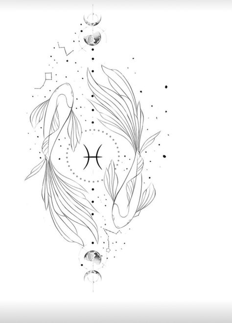 Pisces And Sagittarius Tattoo Combined, Pisces Tattoo Thigh, Capricorn And Pisces Tattoo, Fine Line Pisces Tattoo, Gemini Tattoo Men, Pisces Art Drawing, Pisces Mermaid Tattoo, Female Chest Tattoo Ideas, Pisces Drawing