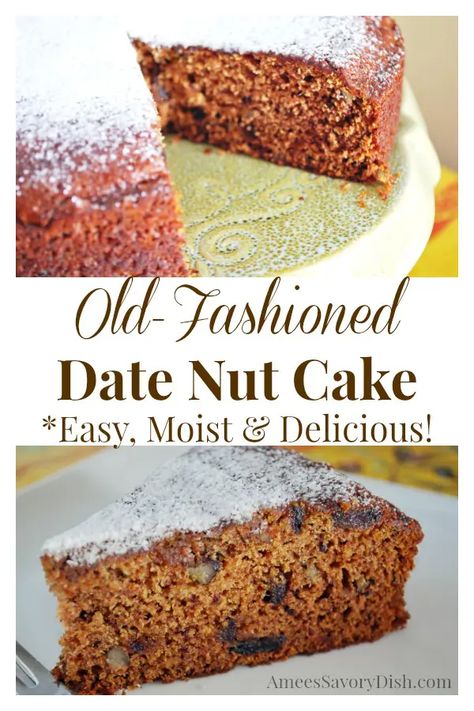 Oatmeal Date Bars, Recipes Using Dates, Date Nut Cake, Moist Date Cake Recipe, Dates Recipes, Date Recipes Desserts, Final Cake, Lo Shu, Gf Treats