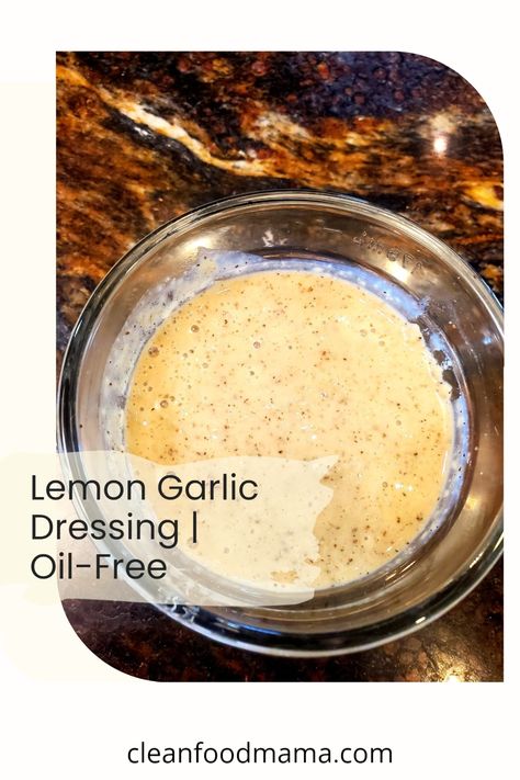 This Lemon Garlic Dressing is oil-free, dairy-free, and a great addition to a plant-based diet. Oil Free Salt Free Salad Dressing, Oil Free Marinade, Healthy Salad Dressing No Oil, Plant Based Dressing Oil Free, Salad Dressing Without Olive Oil, Oil Free Dressing Vegan, Oil Free Greek Salad Dressing, Non Dairy Salad Dressing Recipes, Fat Free Dressing Recipes