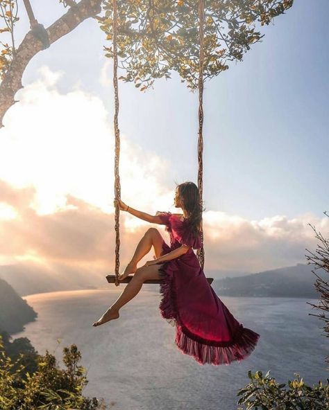 Insta-Worthy Spots You Must Visit In Bali For The Most Picturesque Honeymoon Experience! | WedMeGood Bali Travel Photography, Voyage Bali, Bali Vacation, Pose Fotografi, Fairytale Photography, Woman Sitting, Trik Fotografi, Bali Travel, Beautiful Places To Travel