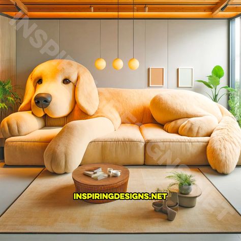 Are you ready to turn your living room into a cuddly canine paradise? Our ultra-realistic dog shaped sofas are here to do just that! These are not just your ordinary pieces of furniture; they are masterpieces that combine the love for dogs with the comfort of a plush sofa. Imagine lounging on a Labrador or … Baby Toy Box, Giant Dog Beds, Unique Furniture Design, Plush Sofa, Giant Dogs, Dog Sofa, Real Dog, Kids Interior Room, Fluffy Dogs