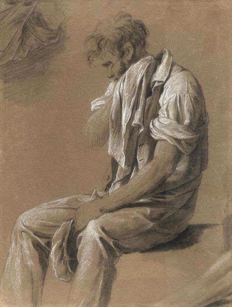 Bid now on Invaluable: Louis-Léopold Boilly (La Bassée 1761-1845 Paris) A study for The Movings from Bonhams on April 4, 0121 10:30 AM BST. Toned Tan Paper Drawing, Drawings On Brown Paper, Brown Lined Paper, Drawing On Brown Paper, Master Sketches, Paris Drawing, Drawing Model, Drawing Time, Conte Crayon