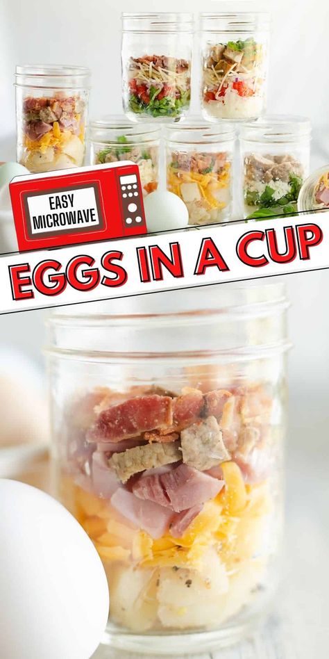 Eggs In Mug Microwave, Make Ahead Meals To Microwave, Diy Microwave Dinners, Cup Microwave Recipes, Microwave Recipes In A Cup, Omelet In A Mug Microwave, Good Microwave Recipes, Eggs On The Go, Egg In A Cup Microwave