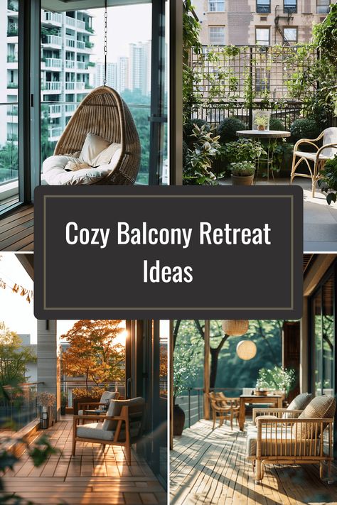 Discover 19+ ideas to transform your balcony into a cozy retreat. From relaxing with a cozy egg chair to adding a touch of elegance with modern decor, create your perfect outdoor oasis. Embrace coziness with lush greenery and wooden elements, making your balcony a peaceful sanctuary away from it all. Open Balcony Ideas, Zen Balcony, Cozy Balcony Ideas, Balcony Interior, Outdoor Balcony Ideas, Small Apartment Balcony Ideas, Cozy Balcony, Balcony Chairs, Covered Balcony