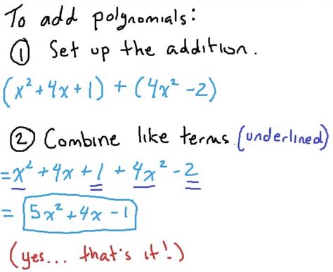 Adding Polynomials, Polynomials Worksheet, Math Reference Sheet, Functions Math, Math Facts Addition, Writing Linear Equations, College Math, Solving Quadratic Equations, Math Expressions