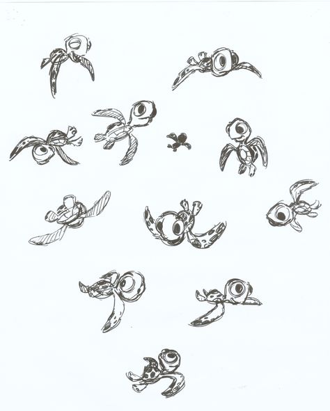 18 Pieces of Finding Nemo Concept Art You've Never Seen | Oh My Disney Finding Nemo Turtle, Movie Concept Art, Turtle Tattoo Designs, Turtle Tattoo, Easy Art Projects, Disney Concept Art, Arte Sketchbook, Finding Nemo, Disney Tattoos