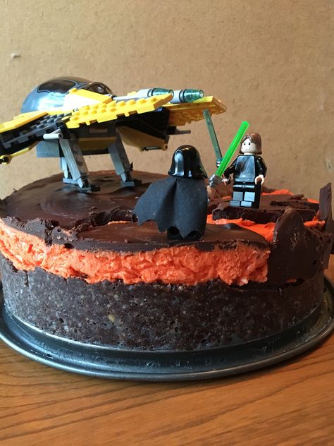 Star Wars Lego Duel on Mustafar Nanaimo Bar Cake Nanaimo Bar, Bar Cake, Nanaimo Bars, Star Wars Lego, Fancy Cakes, Lego Star Wars, Eat Cake, Lego, Star Wars