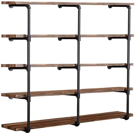 Iron Pipe Shelves, Bookshelf Diy, Diy Pipe Shelves, Pipe Shelf Brackets, Open Bookshelf, Pipe Shelf, Open Bookshelves, Industrial Pipe Shelves, Pantry Shelving