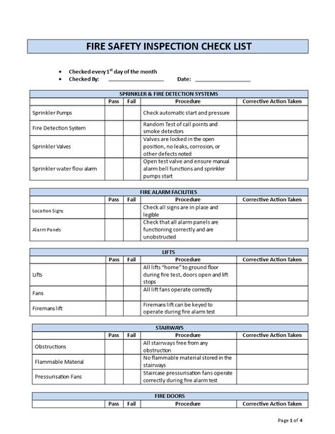 Fire Inspection Checkpoints - What’s the best way to draft a Fire Inspection Checklist? Download this Fire Inspection Checklist template now! Civil Works, Successful Tips, Rhinestone Patterns, Bio Data For Marriage, Forklift Safety, Daycare Facility, Fire Protection System, Safety Checklist, Fire Training