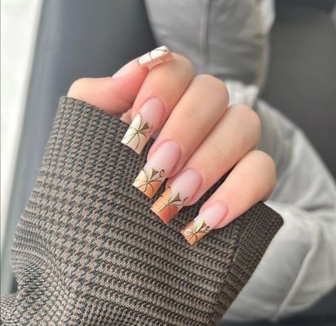 Square Pumpkin Nails, Pumpkin Patch Nails, Pumpkin Squares, Pumpkin Nails, Basic Nails, Autumn Nails, Square Nails, Square Shape, Fall Pumpkins