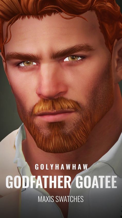 Godfather Facial Hair | Patreon Sims 4 Beard Cc, Sims 4 Beard, Male Sims, Sims Download, Sims 4 Hair Male, Goatee Beard, The Sims 4 Skin, Men's Facial Hair, Sims 4 Anime