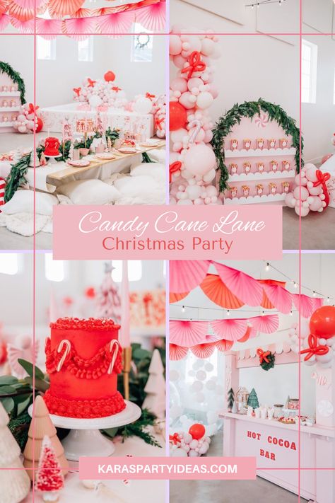 Cue the Christmas music and check out this Candy Cane Lane Christmas Party by Nat Gonzalez of PARTY FUN UTAH, out of Highland, Utah, USA! Candy Cane Birthday Party Ideas, Elegant Christmas Birthday Party, Candy Cane Lane Birthday Party, Candy Christmas Party Theme, Christmas Party With Kids, Kid Christmas Party Activities, Candy Land Christmas Party, Christmas Theme Birthday Party For Girl, Christmas Birthday Party Ideas For Kids