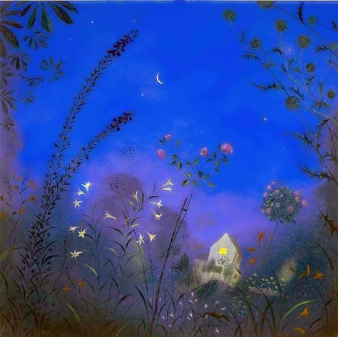 Nicholas Hely Hutchinson Summer Nights Illustration, Nicholas Hely Hutchinson, Night Paintings, Scenery Illustration, 동화 삽화, Night Illustration, Garden Illustration, Night Garden, Art Et Illustration