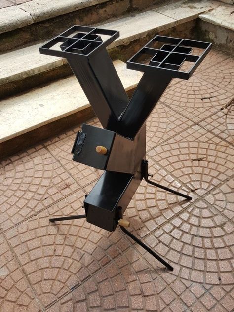 Jet Stove, Diy Rocket Stove, Rocket Stove Design, Diy Rocket, Rocket Stove, Welding Art Projects, Rocket Stoves, Metal Welding, Wood Burner