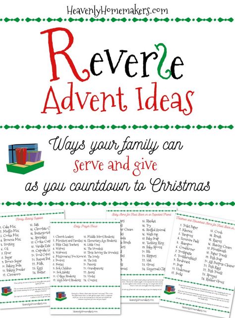 A Reverse Advent Idea - Consider Serving With Your Family Like This! | Heavenly Homemakers Advent Family Activities, Reverse Advent Calendar, Advent Family, Advent Box, Advent For Kids, Christ Centered Christmas, Advent Activities, Prayer List, Christmas Calendar